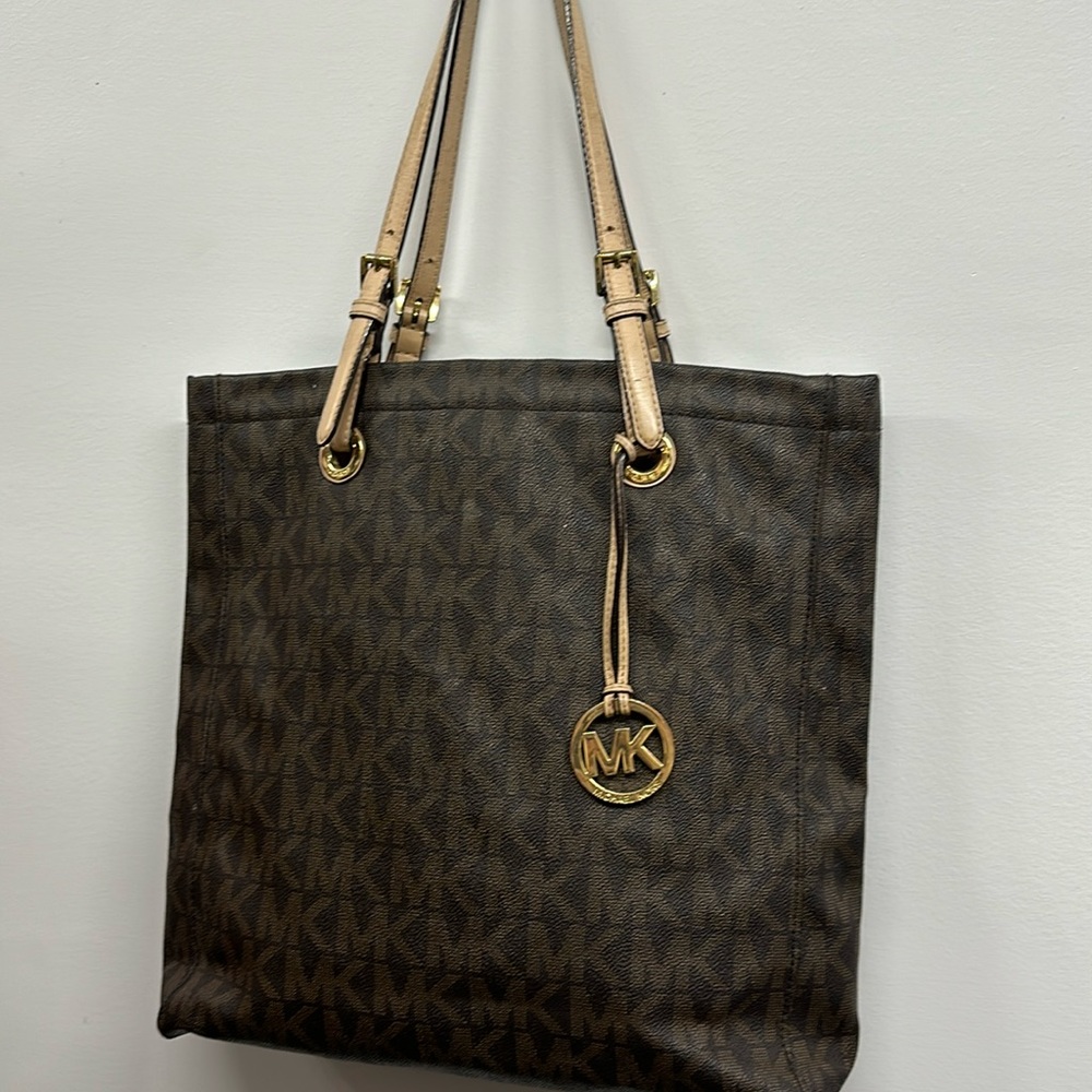 Michael Kors Brown and Tan Tote Bag